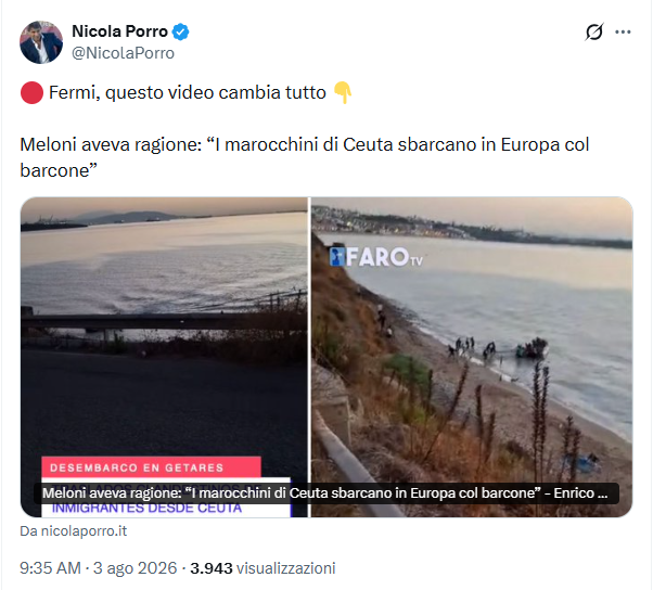spighissimo's tweet photo. Io ho pietà per i suoi figli...avere un padre così, che disgrazia, che vergogna. Un uomo senza un minimo di etica e dignità.

I marocchini che vanno a Ceuta per prendere un barcone che potevano tranquillamente prendere in Marocco è troppo persino per i mentecatti che lo seguono https://t.co/shgnppVykn