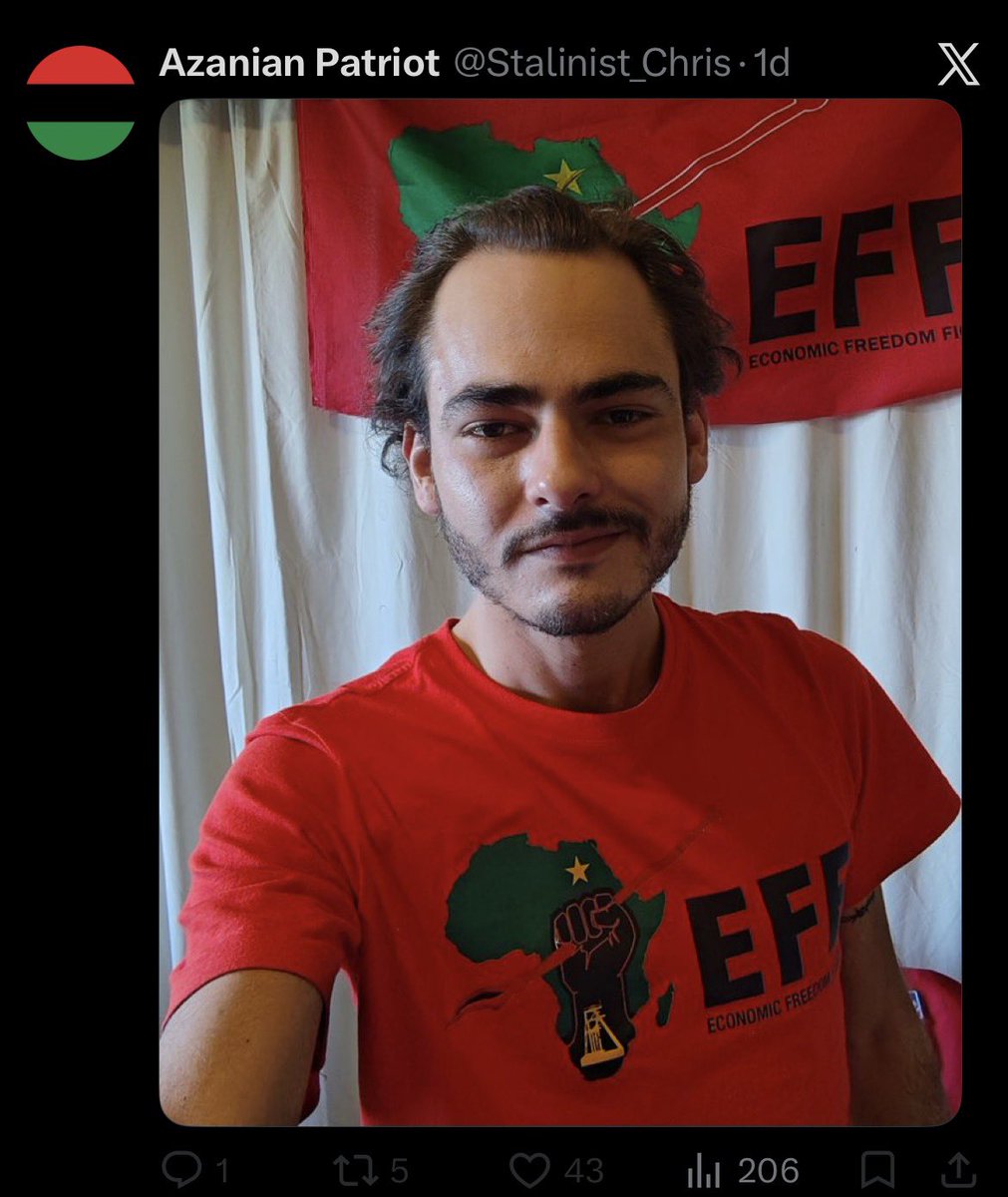 Finnthehuman80's tweet photo. Penny Sparrow was convicted of crimen injuria and hate speech for posting a racist comment on Facebook comparing Black beachgoers in Durban to monkeys.

@EFFSouthAfrica member @Stalinist_Chris puts a racist post on X comparing white people in Orania to monkeys.

@SAHRCommission, how is this different from the Penny Sparrow case?
Why are you silent on this?