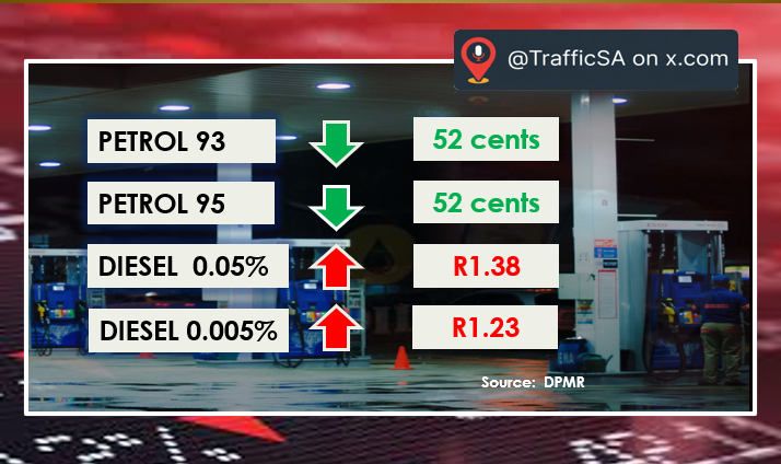 TrafficSA's tweet photo. Fuel Price Adjustment:   New pump prices apply from Wednesday 5th August 2026 https://t.co/ymAuJxrk1W