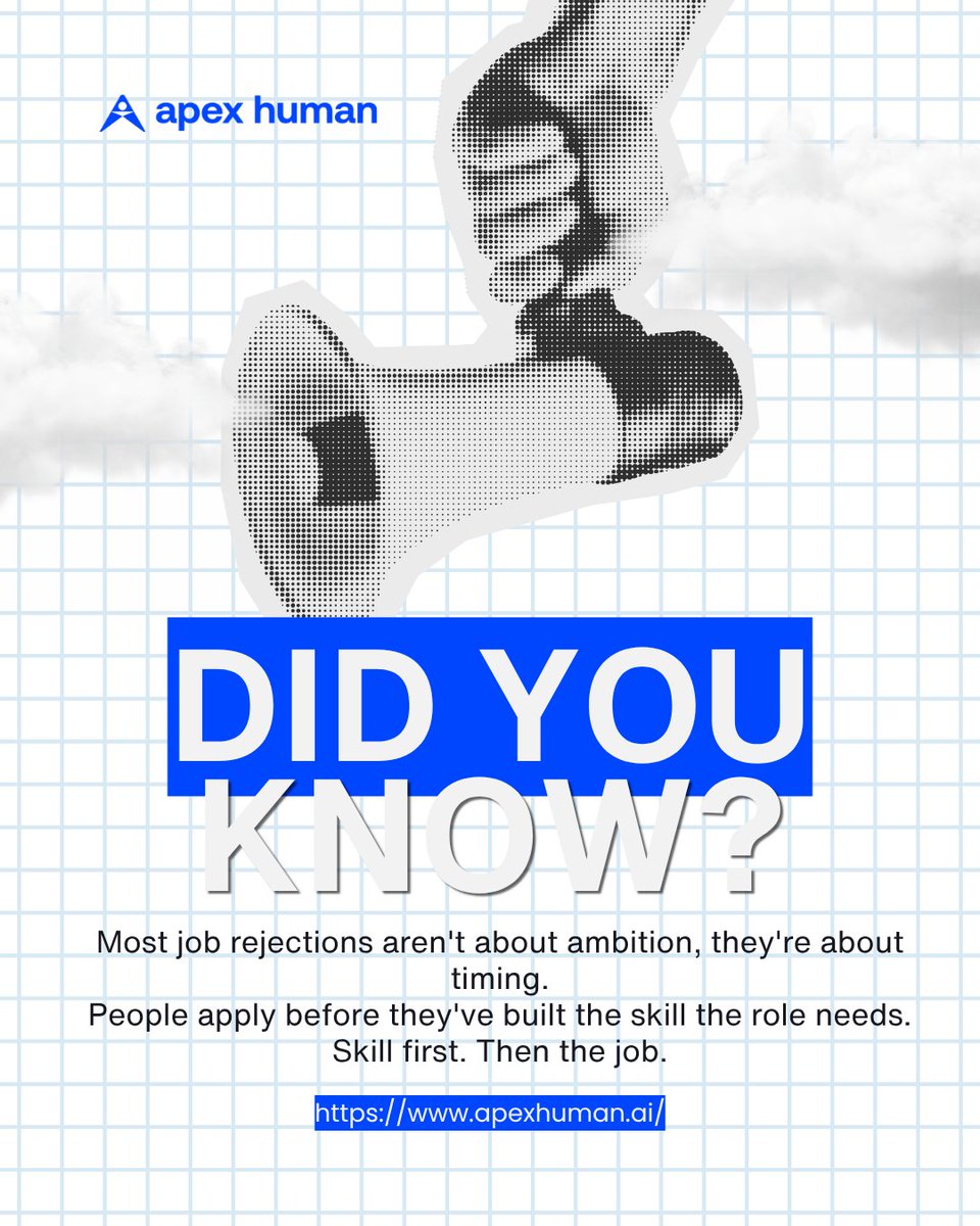 apexhuman_ai's tweet photo. Lack of experience is now the #1 reason candidates get rejected, more than role mismatch or being overqualified.

76% of hiring managers say self-taught skills and portfolio work can outweigh formal education.

Skill first, then the job. https://t.co/j1RoPXxh9y