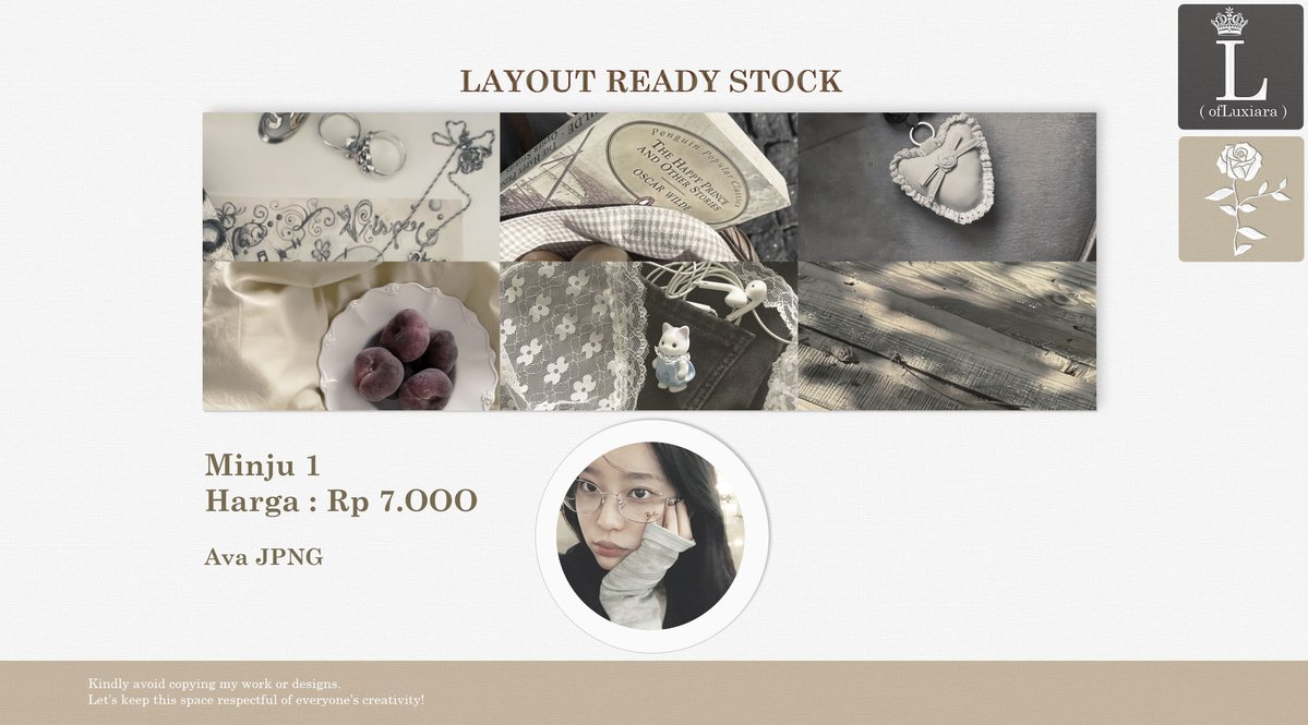 ofLuxiara's tweet photo. Layout ready stock Kim Minju

Hi there! Lux is here with a batch of ready-stocks made with love and they're ready to find their forever homes, so feel free to wander in and claim your absolute favorites before they gently drift away! (🥀)

#bealanja https://t.co/D8AZhClXbf