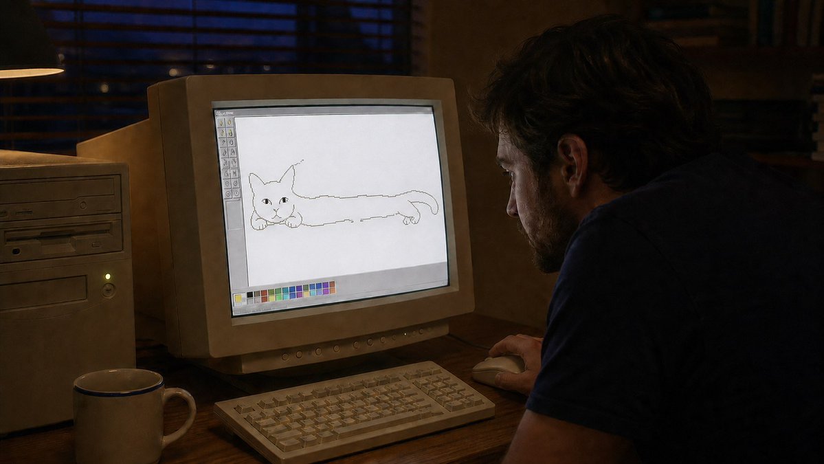 itslongcatx's tweet photo. someone drew this in 1998. it took him an hour. the line does not close and he knows. https://t.co/av1BIlUcI9