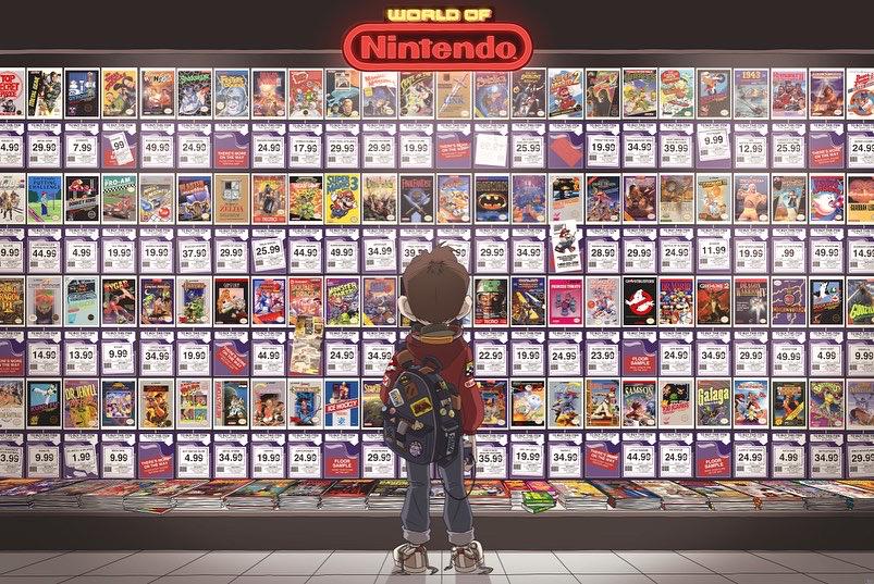 jimjustretro's tweet photo. I remember as a kid one of my favorite things to do was go to Toys R Us and look at all the Game Cards for NES games. It felt like they had every game that was out at the time and I could spend hours there flipping over the covers to see the back and reading about the game. Grabbing the papers with the price on them and bringing it to the check out counter was one of my favorite things to do.