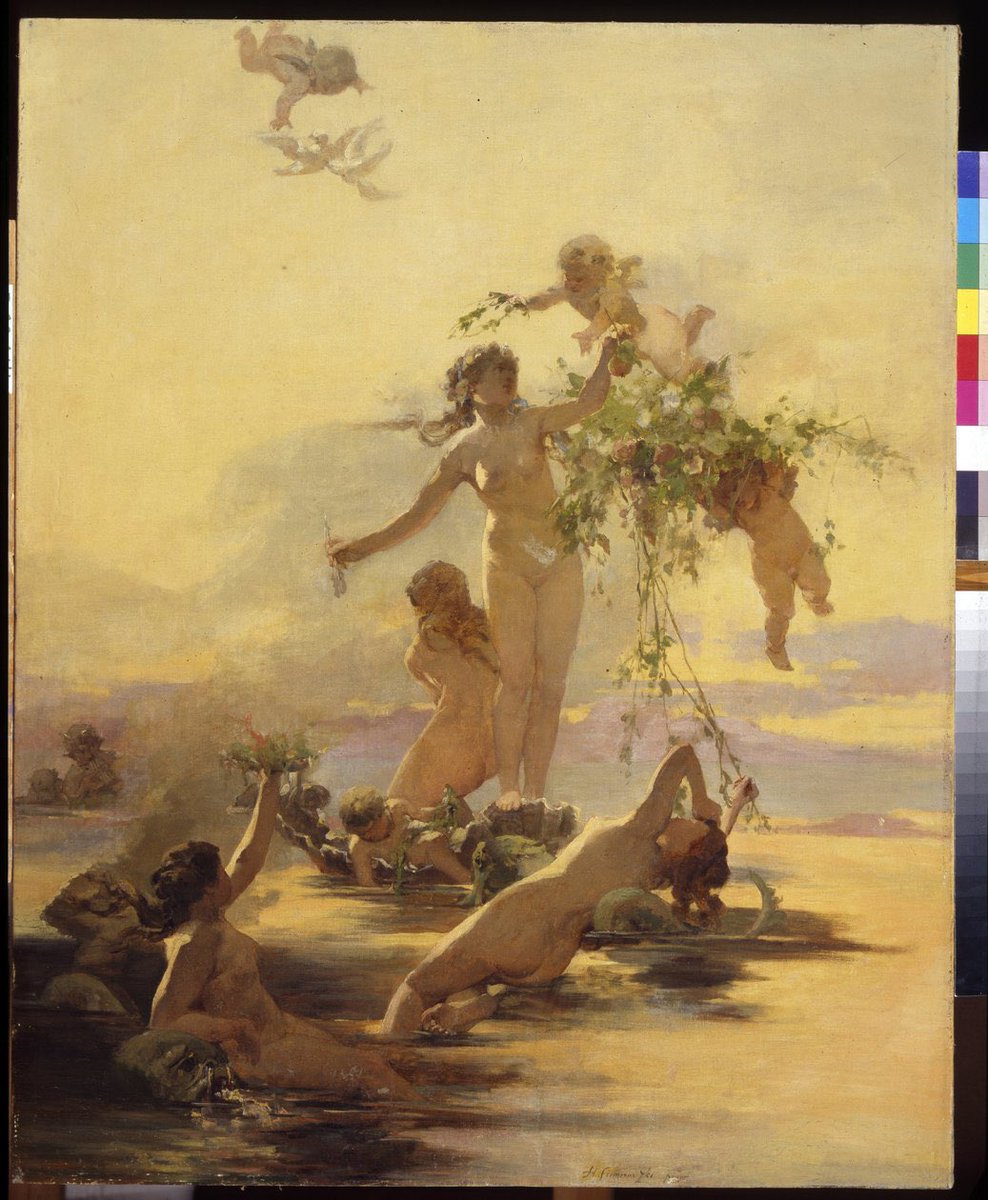 clasicasIEDA's tweet photo. Palabra del día:
ἁλίρραντος, ‑ον (alírrantos)
‘que surge del mar’
Griego, palabras para todo
Imagen: Náyades. Pintura de Henryk Sieliradzki (1843-1902). 
#nayades https://t.co/amdhJkWzKG