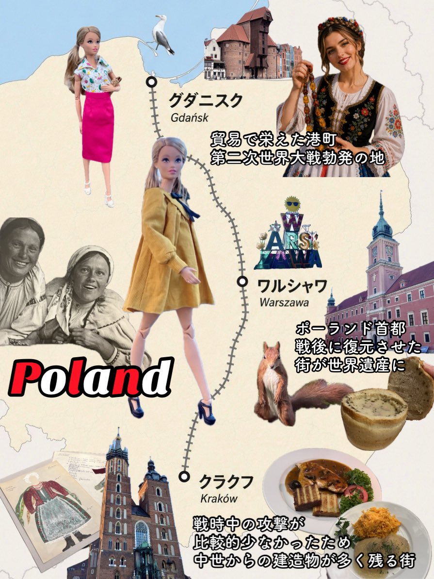 Barbarayousou's tweet photo. 今回のポーランド旅行では
ポーランド入国後ワルシャワから即移動→グダニスク2泊→クラクフ3泊→ワルシャワ1泊
といった順番で3都市をまわりました。
都市間の移動はペンドリーノ（高速鉄道）を利用。
特徴の異なる3都市を訪れたことでポーランドをしっかり楽しめました。

#バーバラ洋装 https://t.co/ZcpNNnq0Q4
