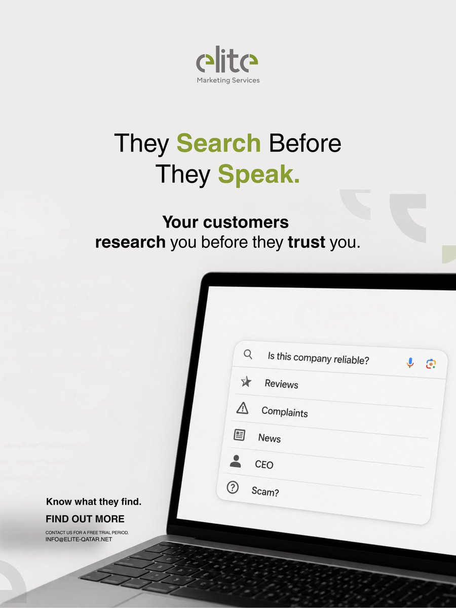 eliteqatar1's tweet photo. Reviews, news, and online mentions shape their first impression. Make sure they see the story you want them to see.

With Elite Marketing Services’ media monitoring solutions, stay informed and protect your brand reputation.

#MediaMonitoring #OnlineReputation https://t.co/OI8aVnYXK6