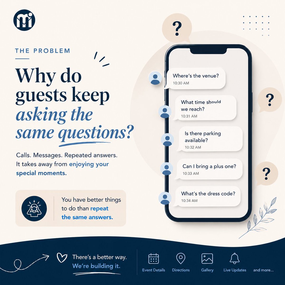 manainvite's tweet photo. “Where’s the venue?”
“What time should we reach?”
“Is there parking?”
“What’s the dress code?”

You sent the details.

Yet the questions keep coming. 😅

What if guests always knew exactly where to look?

There’s a better way. We’re building it. 💙

#ManaInvite https://t.co/q4TTzQDurm