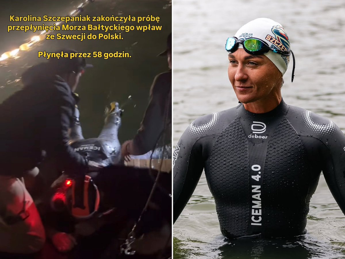 thepolandnews_'s tweet photo. Karolina Szczepaniak przez blisko trzy doby walczyła z zimnem, falami i ogromnym zmęczeniem, próbując przepłynąć wpław Morze Bałtyckie ze Szwecji do Polski. Po 58 godzinach pływania zdecydowano jednak o zakończeniu wyzwania. Pływaczka jest obecnie pod opieką medyczną — jest bardzo zmęczona, obolała, ma otarcia i opuchliznę, ale jej stan jest stabilny.
