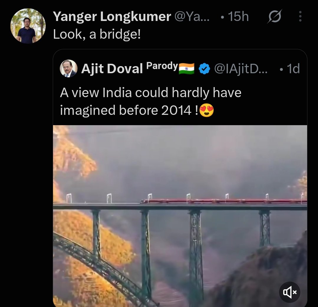 Yaduvanshi8999's tweet photo. Yes yes, a bridge, imagine how incompetence UPA was that couldn't even pull a bridge off, neither toilets, nor tap water. https://t.co/yiFmAahP0n