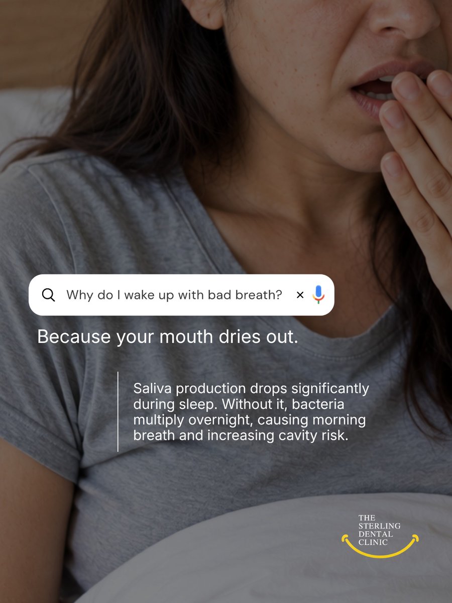 SterlingClinic's tweet photo. You brush. You sleep. 😴

But your teeth are still affected overnight. From dry mouth to teeth grinding, your night time routine matters more than you think.

#OralHealth #DentalTips #SterlingDentalClinic https://t.co/Kwkw8cwCuE