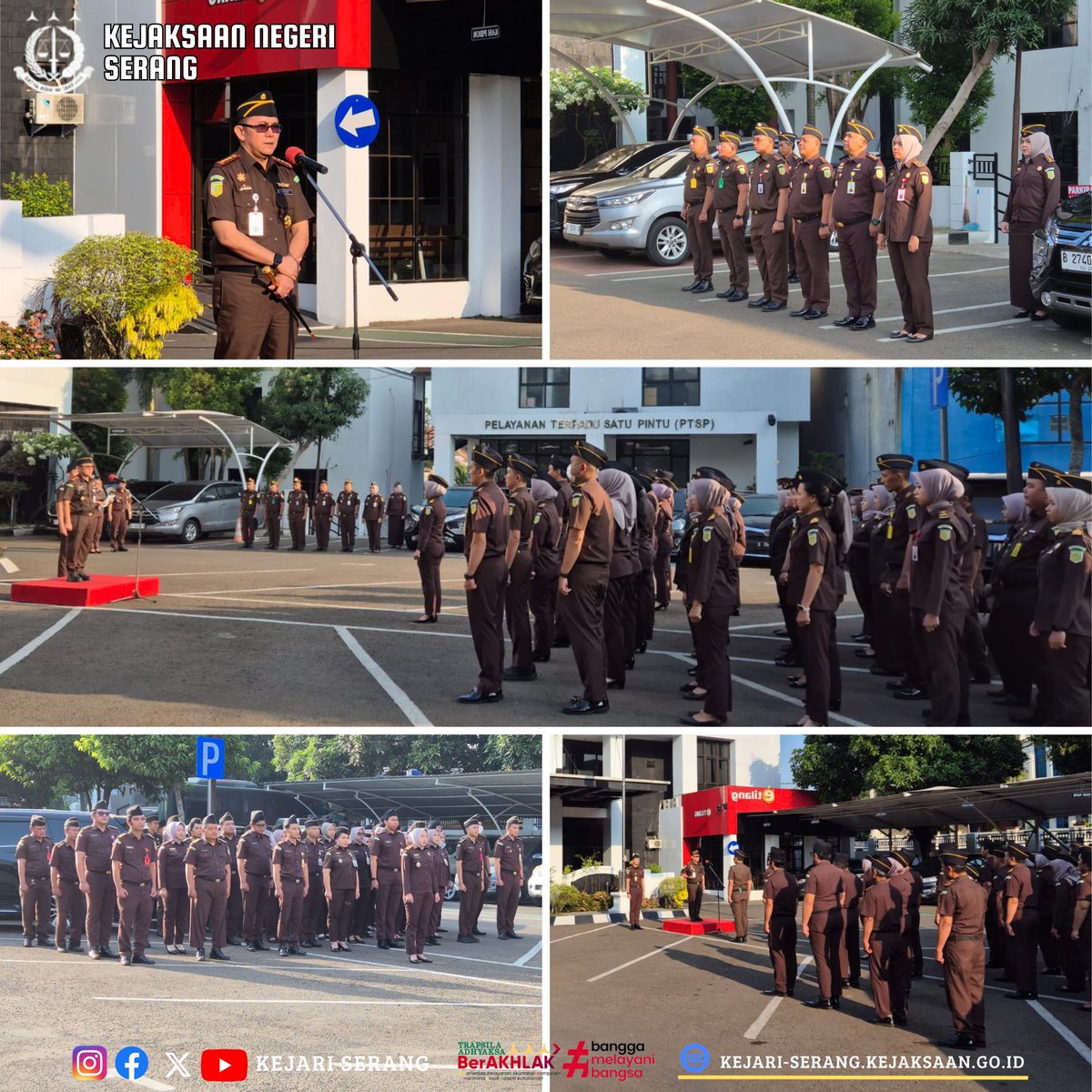 kejariserang's tweet photo. Senin 3 Agustus 2026, Kejaksaan Negeri Serang melaksanakan Apel Pagi yang diikuti oleh Pegawai, Honor dan Kamdal Pada Kejaksaan Negeri Serang. Kepala Kejaksaan Negeri Serang Bapak Dado Achmad Ekroni, S.H., https://t.co/oyChIWE2Rl. bertindak sebagai Penerima Apel. https://t.co/obS5iki3Wf