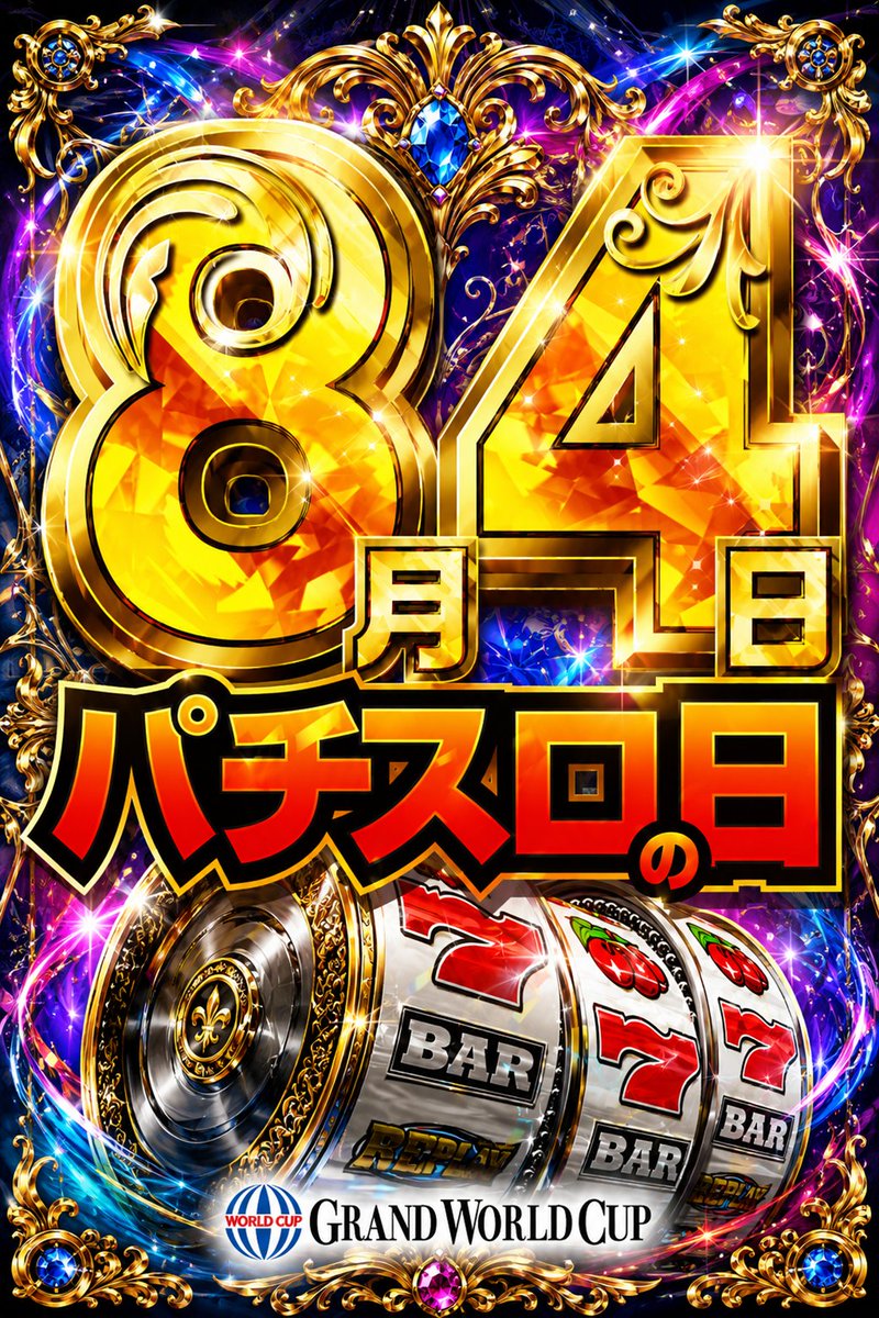 明日8月4日は🫵 🎰パチスロの日🎰 『パチ（8）ス（4）ロ』 来店