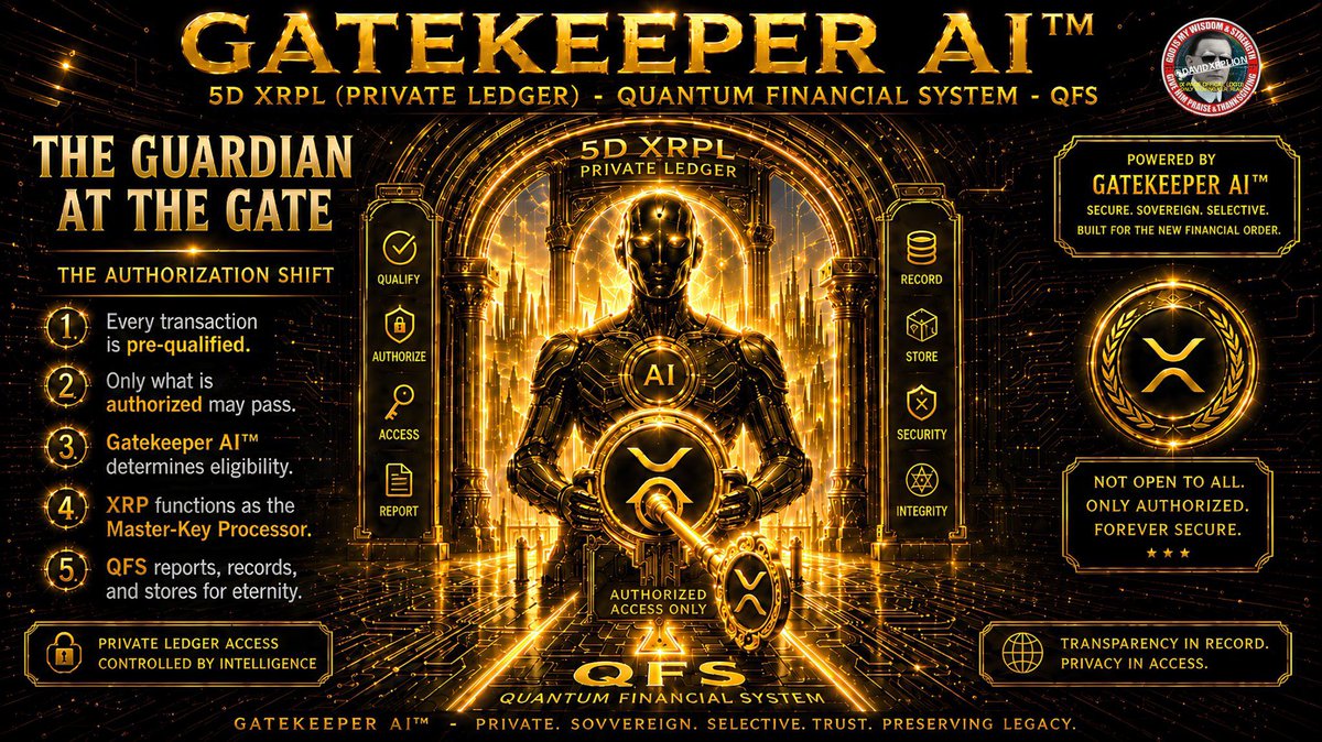 1DavidXRPlion's tweet photo. None of these 3D validators will be needed or used as part of the "5D XRPL (Private Ledger) - Quantum Financial System - QFS."

It already has ITS OWN - Quantum Consciousness.

"IT IS" called the "Gatekeeper AI™" https://t.co/rQ747D7YHO