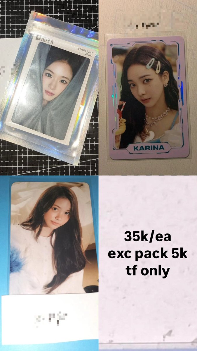 fi44xyp's tweet photo. #hachusell #aesell #ivesell wts photocard ive, h2h, aespa

t. wts pc carmen, yujin, karina https://t.co/iOKiXrecDY
