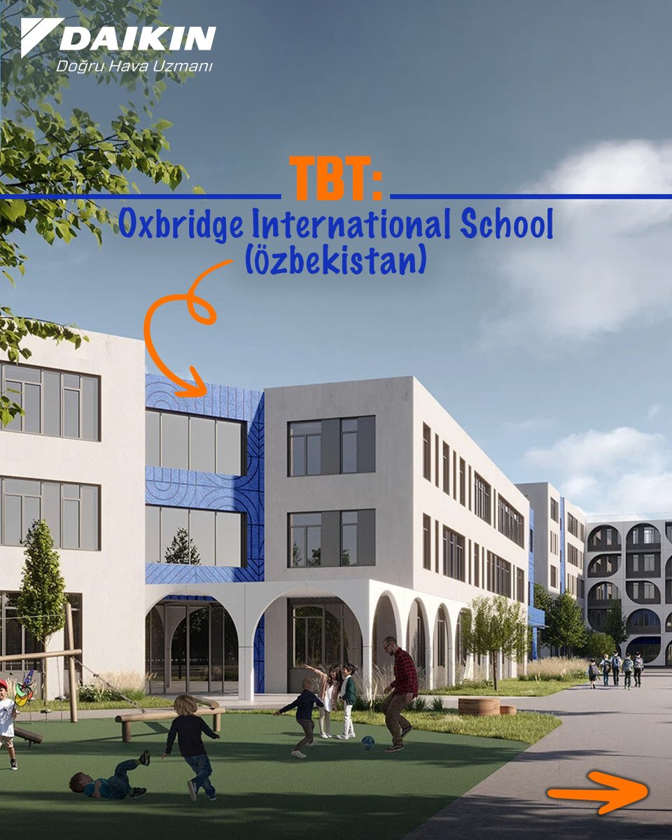 DaikinTurkiye's tweet photo. Doğru iklimlendirme, verimli bir öğrenme alanının en önemli parçasıdır. 💡
Oxbridge International School (Özbekistan), kampüs genelinde yüksek enerji verimliliği ve kesintisiz konfor sunan Daikin iklimlendirme teknolojilerini seçti. 
#Daikin #DaikinGlobal #ReferansProje https://t.co/jPr6tzyuCC