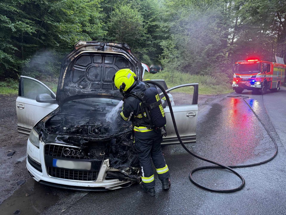 hzs_lbk's tweet photo. 🚒 Technická závada byla pravděpodobně příčinou vzniku požáru osobního automobilu, který v minulém týdnu likvidovali tanvaldští hasiči na silnici mezi Smržovkou a Velkými Hamry. Plameny způsobily škodu vyčíslenou na zhruba 350 tisíc korun. Více o zásahu: https://t.co/SSiq6Iwebf https://t.co/43SeNspkJo