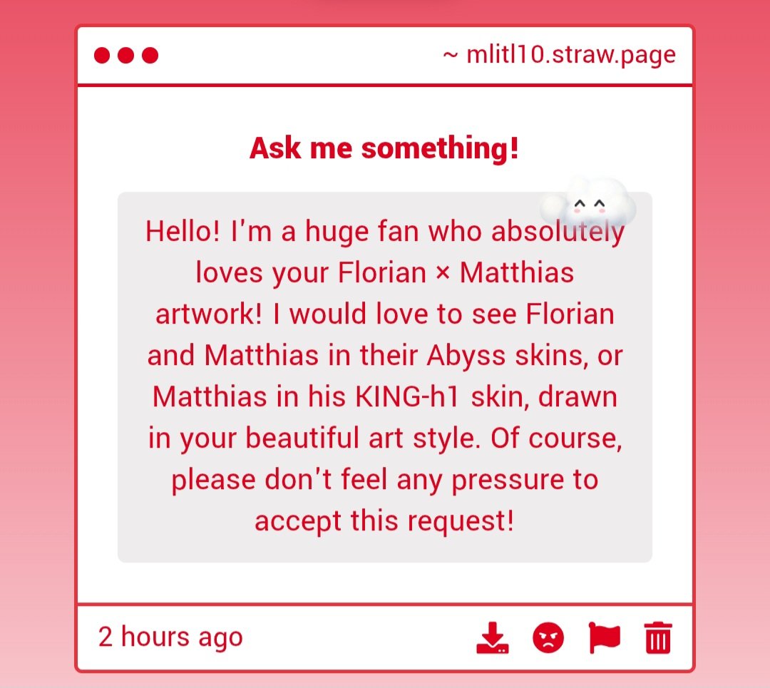 Mlitl10_'s tweet photo. Strawpage req! Sorry it took me a bit longer than I wanted, i was too shy to post it... but thank you so much for your kind words, i feel incredibly honored to hear that.🥺💝 https://t.co/ZSNJZN3UMI