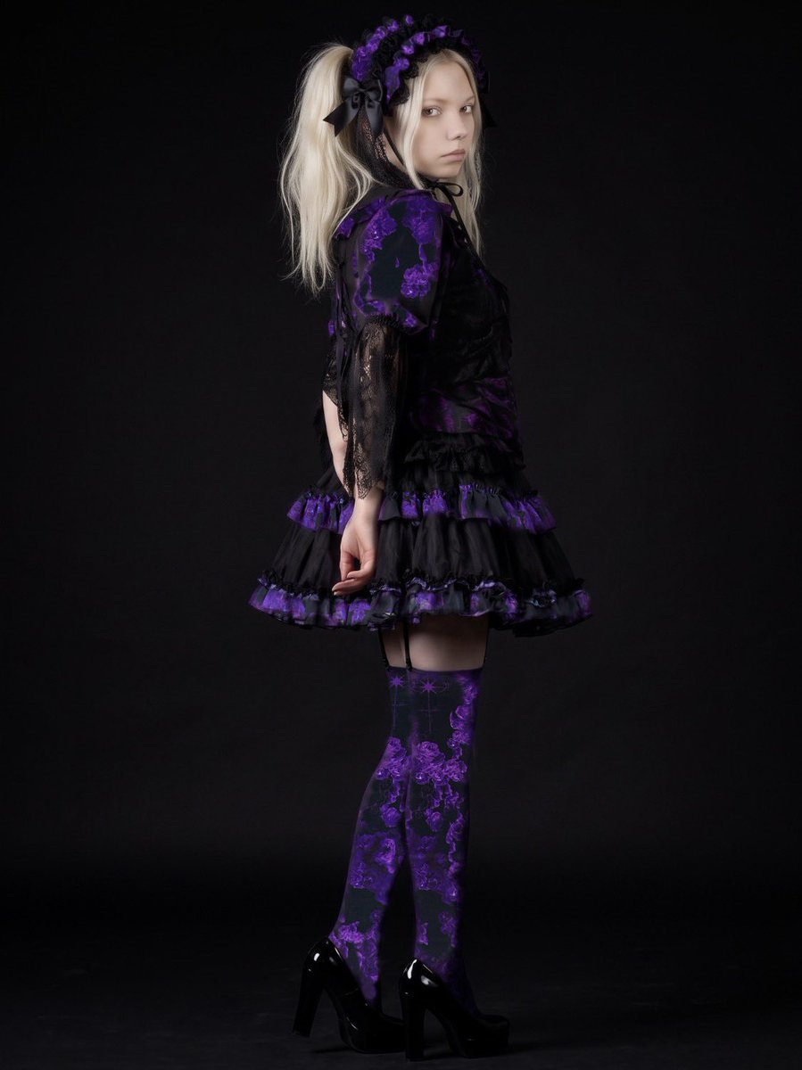 h.NAOTO FRIRR ボリュームスカート Blood Rose Double Frill Black Volume Skirt】🥀 血の薔薇のフリルを