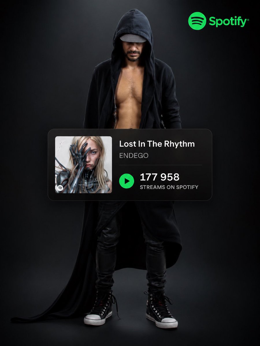ravestatic's tweet photo. ENDEGO - Lost In The Rhythm

Almost 180,000 streams on Spotify. 
250,000+ streams across all platforms.
Nearly 3 million video views on FaceBook and Instagram.

Have you?

🎧 Listen on Spotify.
Save. Share. Repeat.

#Techno #Rave #ElectronicMusic #Spotify #ENDEGO https://t.co/7jHwd5qUTi
