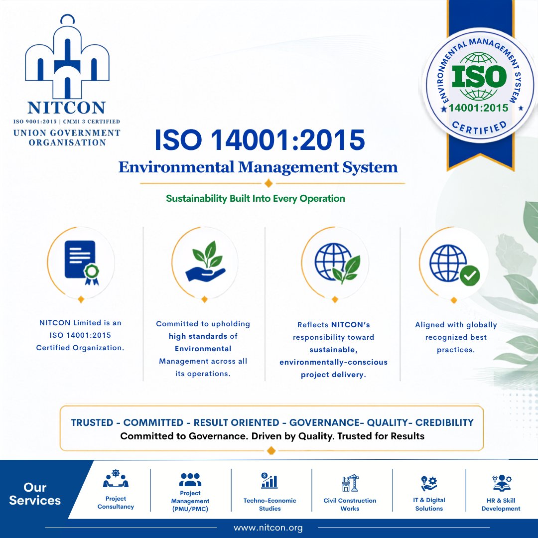 NitconLtd's tweet photo. ISO 14001:2015 - Environmental Management System https://t.co/Ug76dxmFkg