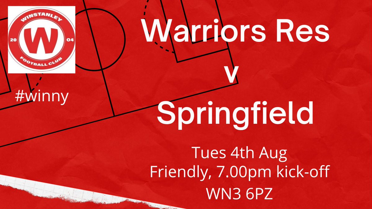 WWFC_Reserves's tweet photo. Our 2nd pre-season friendly on Tuesday evening as we host Springfield β½π
#winny #UpTheWinny #preseason #wigan #LittleLane #grassrootsfootball https://t.co/hd98kudsjm