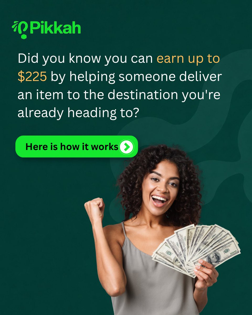usepikkah's tweet photo. Earn as a traveller on Pikkah. 
Turn the trip you're already making into extra income. All you have to do is help shoppers deliver items to the destination you're already travelling to. Once the item is delivered, you get paid.
#traveling #internationaltravel #traveltips #travel https://t.co/5StXxsNj2P