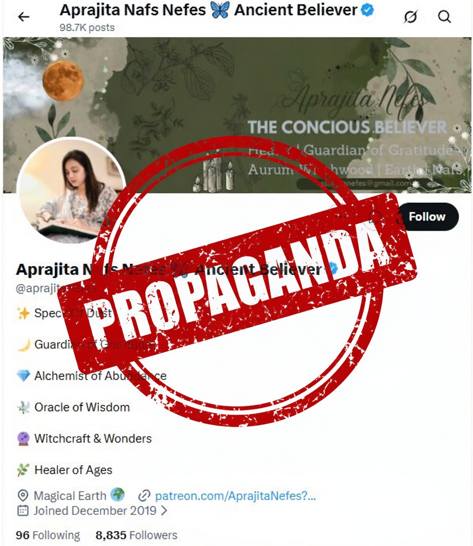 NEFactCheck's tweet photo. 🚨 FACT CHECK | Misinformation Alert
False narratives about Manipur and the Indian Army are being circulated online through suspicious social media networks to create distrust and divide communities.

Pakistan operative handles including @aprajitanefes spreading false narrative about Manipur and Indian Army.

Before believing viral claims, verify the source, check official updates, and don't fall for propaganda designed to weaken peace efforts.

Truth defeats misinformation. 🇮🇳

#FactCheck #Manipur #IndianArmy #StopFakeNews #CounterMisinformation #PeaceInManipur #NortheastIndia
