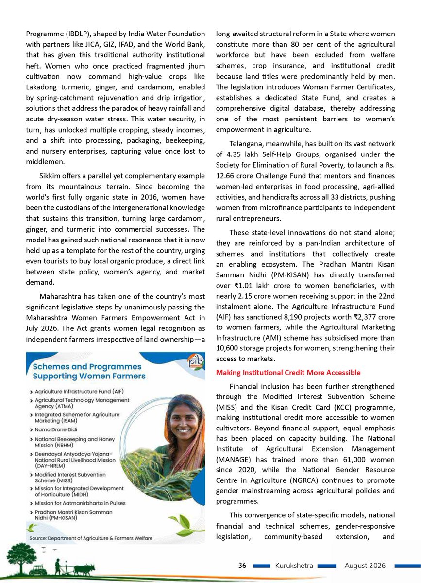 IndiaWaterFoun1's tweet photo. We are pleased to share that #DrArvindKumar's, President #IndiaWaterFoundation article, titled #WomenRedefiningSustainableDevelopment, has been published in the #August2026 (Volume 74) edition, PageNo34 of #KurukshetraMagazine. Read the full article here: https://t.co/AcWJC0XGtu https://t.co/0Z9g5ua5wU