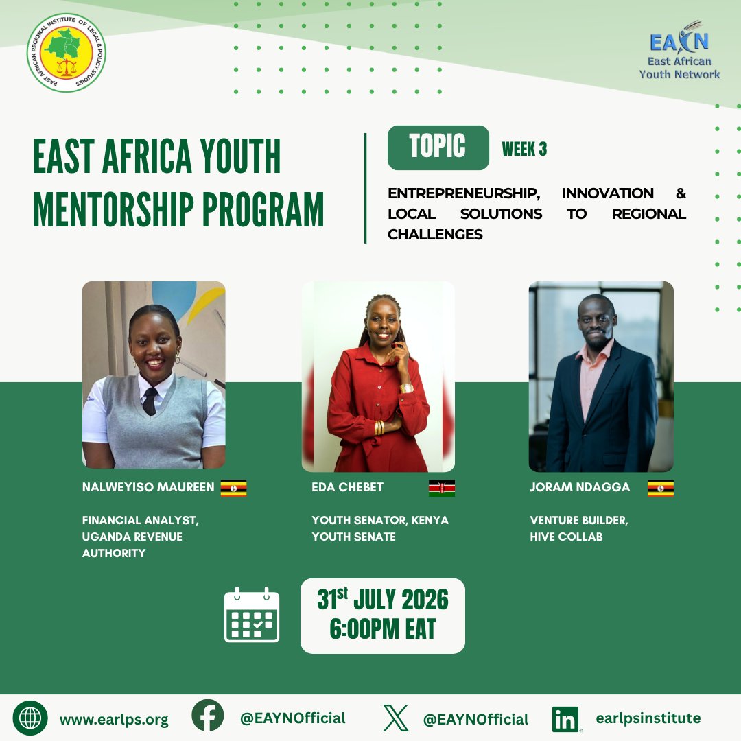 earipsinstitute's tweet photo. A heartfelt thank you👏to our amazing panelists for making Week 3 of the EAYMP an impactful learning experience. 

Sharing your expertise challenged our young leaders to think beyond ideas and embrace innovation to solve local challenges facing our communities across East Africa. https://t.co/wCG1hWV6SE