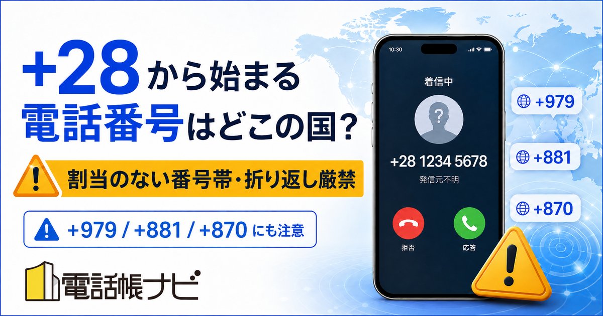 telnavi's tweet photo. 【コラム紹介】「+28」から始まる番号からの着信－実は、どの国にも割り当てられていない番号帯だとご存じですか。かけ直した先で何が起きるのか、折り返し厳禁の理由と、+979・衛星電話など特殊な番号帯の正体を記事で解説しています。 ▼+28から始まる電話番号はどこの国？ https://t.co/tDLJV3RFzH https://t.co/Yje8wUKDzB