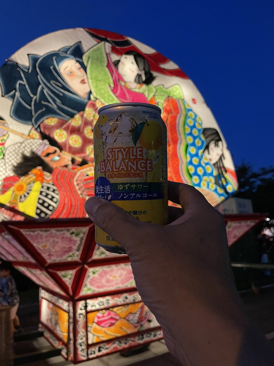 Tom46U's tweet photo. とりあえず現着
車なのでノンアルでkp
#弘前ねぷたまつり 
#ねぷたの荒魂 https://t.co/xgPahMUslu