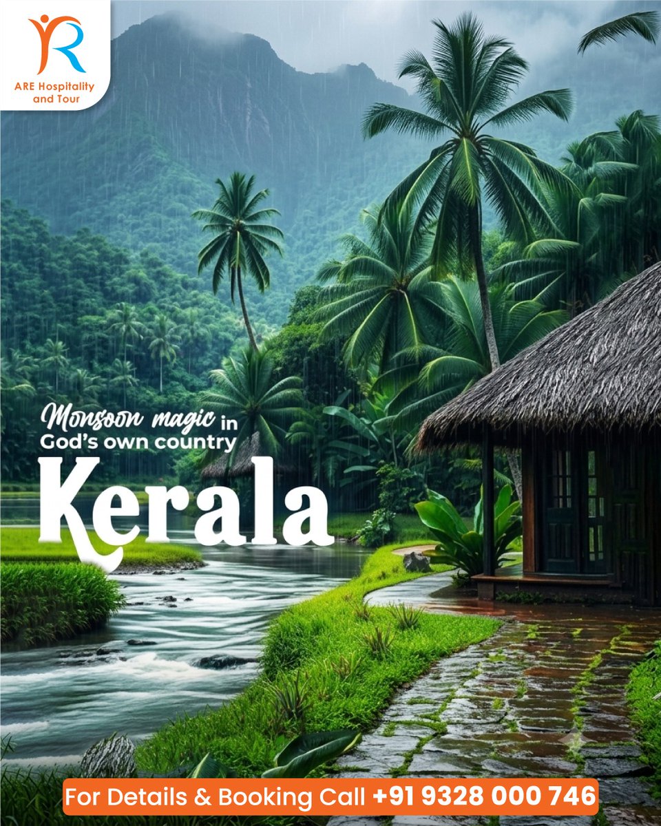 AreHospitality's tweet photo. Why visit Kerala in Monsoon? 👇
Because it’s the MOST beautiful time of the year!

📞 +91 9328000746
🌐 https://t.co/vBiCfDDupu

#AREHospitality #TravelIndia #MonsoonTrip #NatureLovers #WeekendGetaway #IncredibleIndia #Kerala #GodsOwnCountry #KeralaMonsoon #Monsoon2026 https://t.co/xq4qI0a0gu