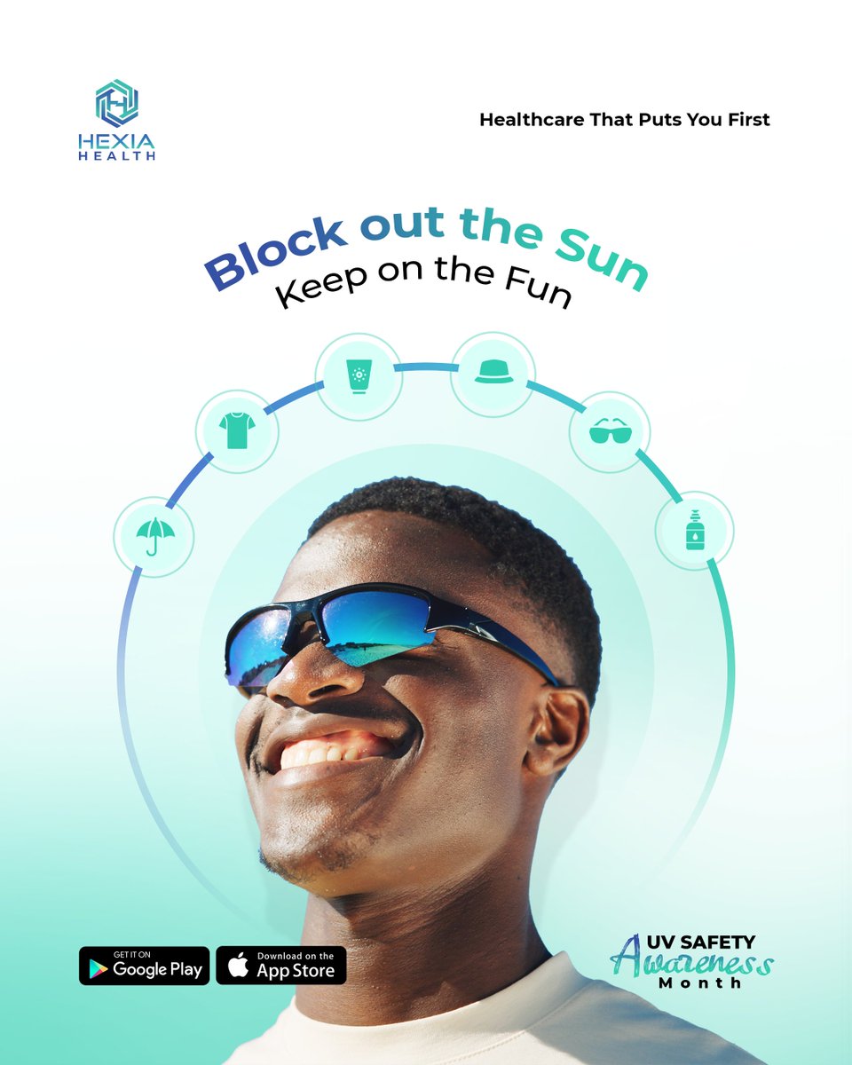 HexiaHealth's tweet photo. The appearance of the Sun is amazing. 🌞 But overexposure to it can also affect your skin and eye health if you're not properly protected. 

This UV Safety Awareness Month, remember to:

✔ Apply sunscreen
✔ Wear a hat
✔ Protect your eyes https://t.co/yPJwCVN7Qa