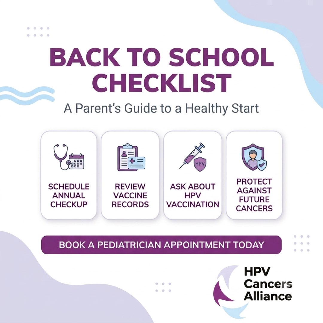 HPVAlliance's tweet photo. 📚✏️ Back-to-school season is the perfect time to check more than just school supplies.
The HPV vaccine helps protect against 6 HPV-related cancers. Give them the best start to the school year—&amp; a healthier future.

#BackToSchool #HPVVaccine #HPVCancersAlliance #PreventHPVCancers https://t.co/X0W0v3L4Hy