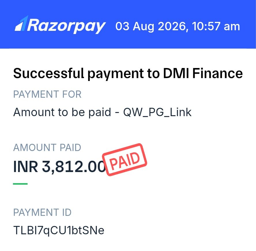 mirfarooq4's tweet photo. I have paid my EMI Rs.3812 against my loan id..DMI0052857099
But still not credited in my DMI finance account nor my EMI has been updated ki dly chexk....my  files are attached
@DMIFinance https://t.co/uqWQJxZGeE