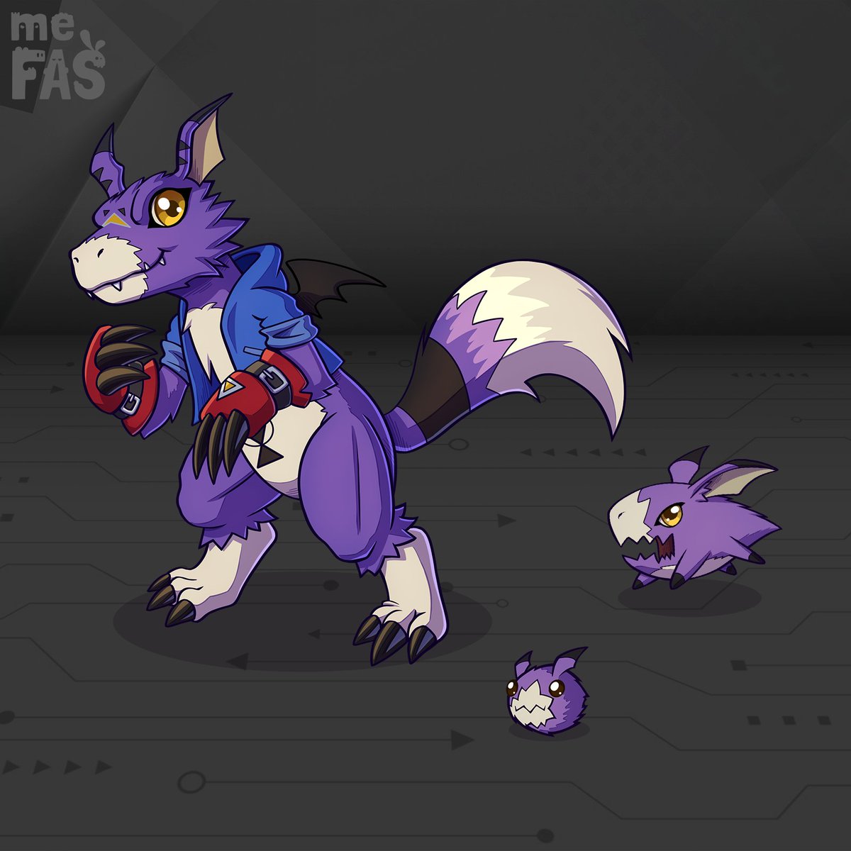 Gallidomgallade's tweet photo. @sifyro meet my lovely terror she's a hybrid between guilmon and dorumon and is a walking hazard https://t.co/l0wdhlOxp5