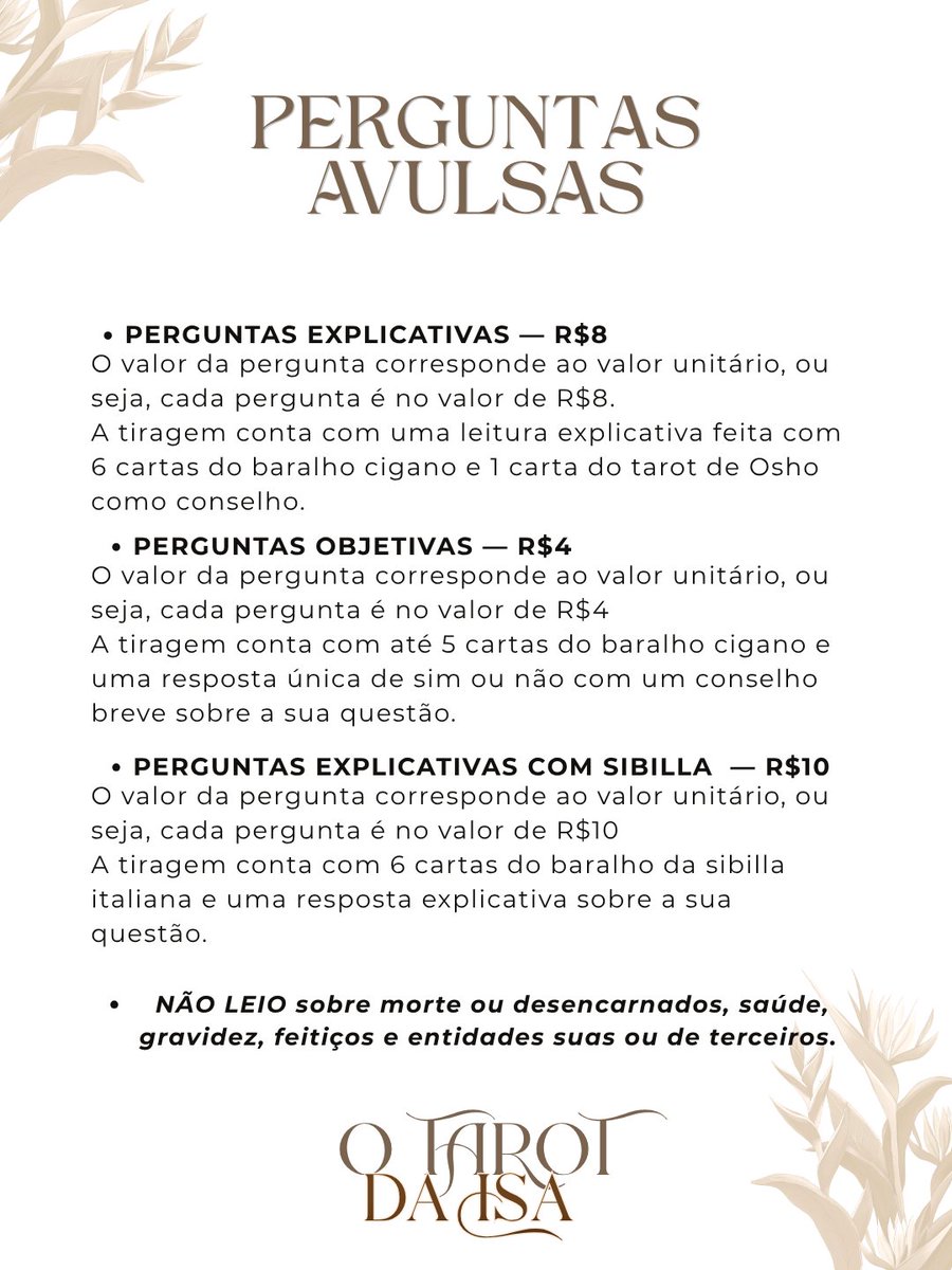 otarotdaisa's tweet photo. Seja bem vindo! Espero que aqui você se sinta acolhido e que as minhas leituras te auxiliem da melhor forma. 

Abaixo você confere o catálogo com todas as informações, métodos e valores, além dos feedbacks acerca do meu trabalho. 🤎 https://t.co/DJiOJs66ph