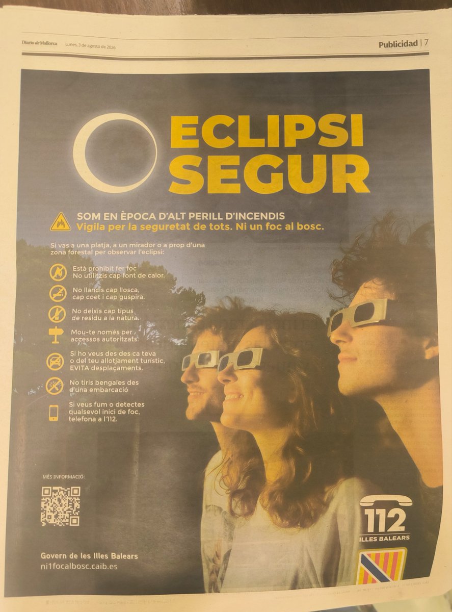 aVitoCai's tweet photo. A los hispanohablantes que nos den morcilla y que nos quememos los ojos.

 Con lo que vale un anuncio a toda página, ¿qué os costará hacerlo en el idioma que todos entendemos? 
Sois unos miserables. @goib @MargaProhens @hablamosE https://t.co/xtAPXyjXfp