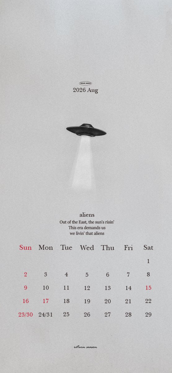 return_season's tweet photo. 2026 8월 배경-Aliens

해는 동쪽에서 risin'
시대가 우릴 원해 
we livin' that aliens, aliens

2340*5064 https://t.co/xaQL727tcA