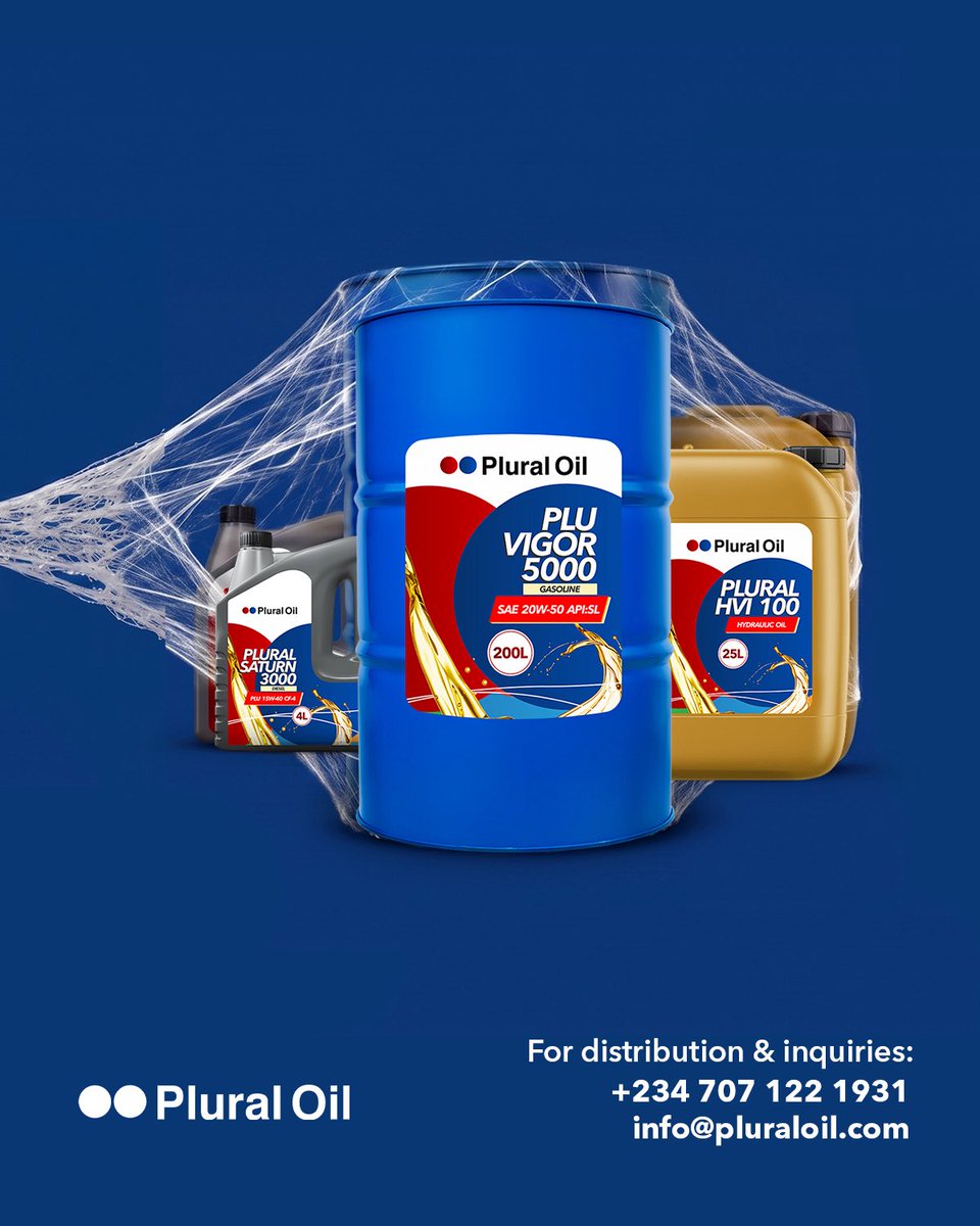 PluralOilOnline's tweet photo. This New week, stick with what works.

New week | New Oil 

Give your engine the protection it deserves with Plural Oil, trusted by professionals, built for performance.

Become a distributor today.
info@pluraloil.com
+234 707 122 1931

#PluralOil https://t.co/C4EgDB7dhl