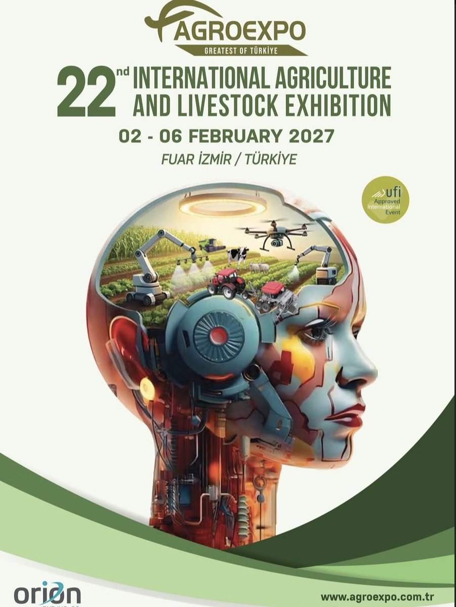 TC_MostarBK's tweet photo. 📢 22. Uluslararası Tarım ve Hayvancılık Fuarı - AGROEXPO, 2-6 Şubat 2027 tarihleri arasında İzmir Gaziemir Uluslararası Fuar Merkezi’nde ziyaretçilerini ağırlayacaktır.

Detaylı bilgi için: https://t.co/8rDlxMvGhd https://t.co/4GakVPawtQ