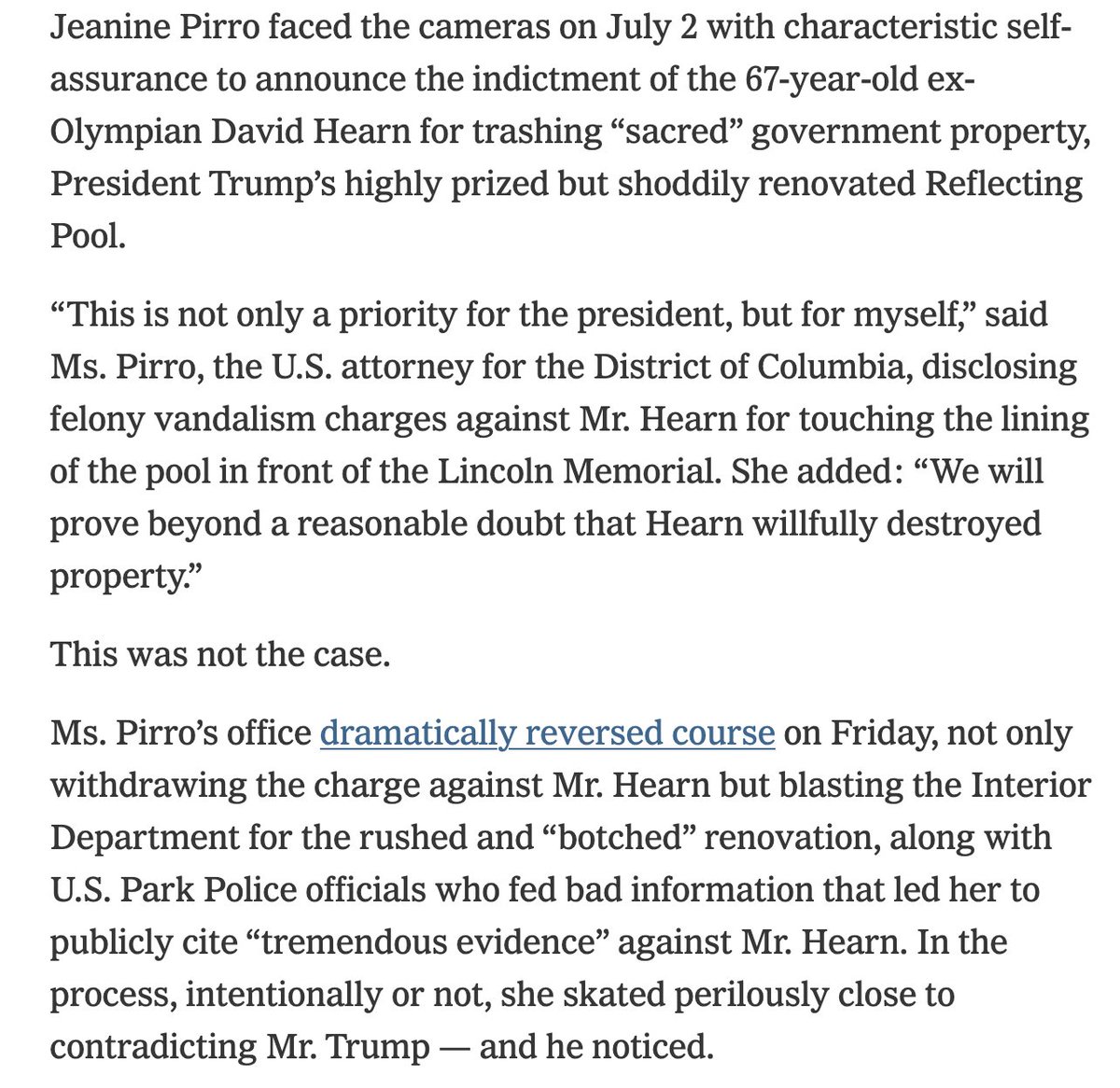 Ike_Saul's tweet photo. Just in the last 24 hours, we learned...

1. In 2021, Capital One closed the Trump Org's bank accounts after an anti-money-laundering review, not as retaliation for Jan 6. 

2. Jeanine Pirro, the U.S. attorney in Washington, threw out a reflecting pool vandalism case, saying the cause was shoddy construction.

3. The Trump admin began refunding tariffs back to major corporations like Amazon and Apple who had charged and collected tariffs rev from consumers.