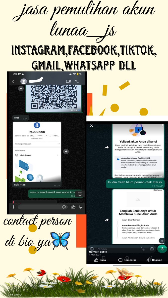 claudiqaz's tweet photo. MASIH OPEN YA JASA LAYANAN SERVICE BERBAGAI MASALAH, BALIKIN AKUN SOSMED SEPERTI:

◇ Instagram    ◇ Whatsapp
◇ Facebook     ◇ Telegram
◇ Tiktok            ◇ Goggle/Gmail
◇ Twitter/X      ◇ Dll

Sadap • Lacak • Hack • lacak
Konsultasi Langsung WA DIPROFIL !!

#zonauang https://t.co/JN0XMo86pr