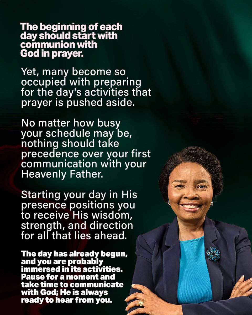 FaithOyedepo's tweet photo. No matter how far you've gone in your day, if you haven't communicated with God yet, pause and make time for Him; no schedule is too busy to miss a conversation with your Heavenly Father.
#FaithAOyedepo https://t.co/HaXwdgDNxF