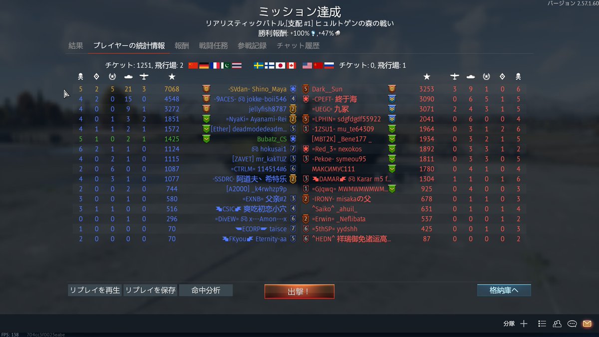 XxShino_MayaxX's tweet photo. 自分史上最多キル数達成
16キル分は航空機だけど
陸自は最強() https://t.co/ebGZscQYQD