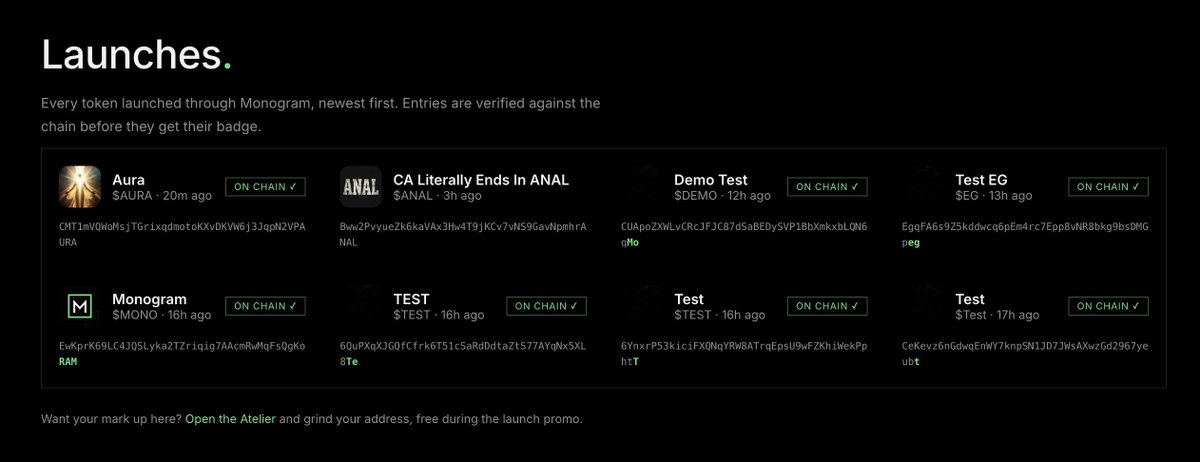 monogramtools's tweet photo. Someone launched a token with "AURA" as the ca suffix!
Address was ready in minutes.

First launchpad to ever build this! https://t.co/7cUIZFtZBe