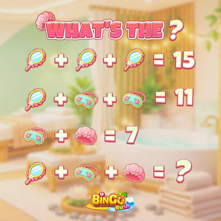 BingoRushGame's tweet photo. ✨SPA Magic Has Taken Over Merge Master. Score 6,000 Tickets Now!
If your dream SPA room has all things shown in the picture, can you count the grand total?🧘‍♀️

🎁Drop your answer+UID in the comments to claim rewards! Let’s see who is the ultimate Merge Master of relaxing!

#bingo https://t.co/tNUi9x32Z9