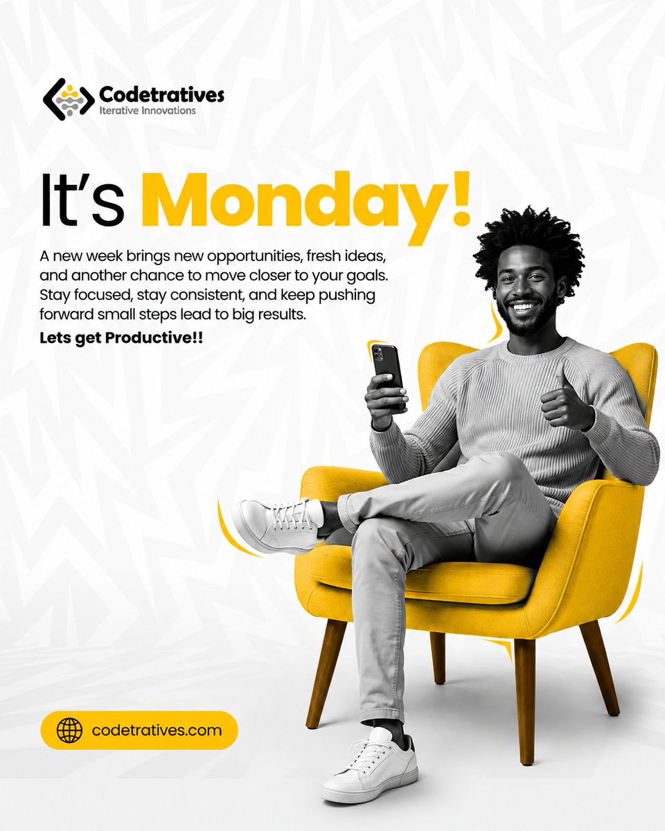 codetratives's tweet photo. Hello Monday,
A new week, a fresh start, and endless possibilities. Stay focused, embrace innovation, and take one step closer to your goals.
https://t.co/C9sNNAxEsi
Let's build, automate, and grow together.

#MondayMotivation #Codetratives https://t.co/JEMVgJEjYX