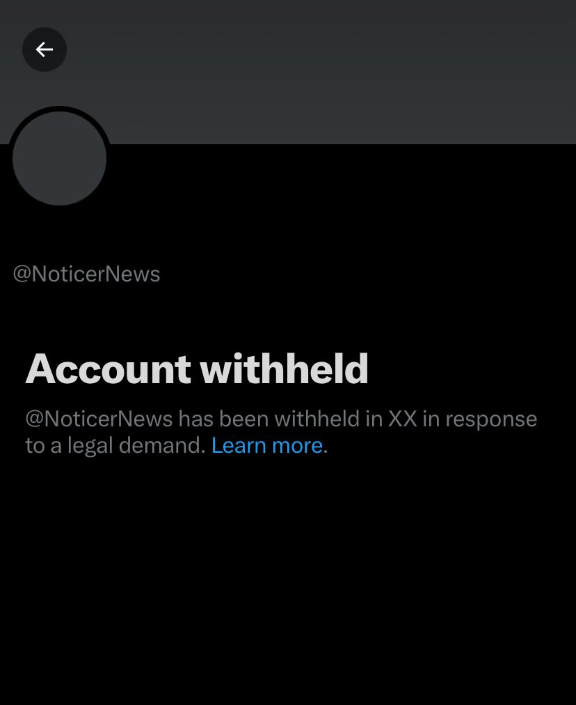 hogsbreathvip82's tweet photo. Australian news site @NoticerNews banned.

Just another day on the “free speech app”

Thank you @elonmusk @nikitabier very cool! https://t.co/dfG1rj9OuC