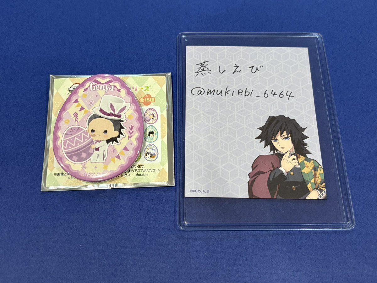 mukiebi_6464's tweet photo. 【交換譲渡】鬼滅の刃 ゆらふわ イースター 缶バッジ 

【譲】玄弥
【求】実弥　義勇　伊黒>定価＋送料

郵送または都合が合えば名古屋手渡し https://t.co/zvy5sJsX6s